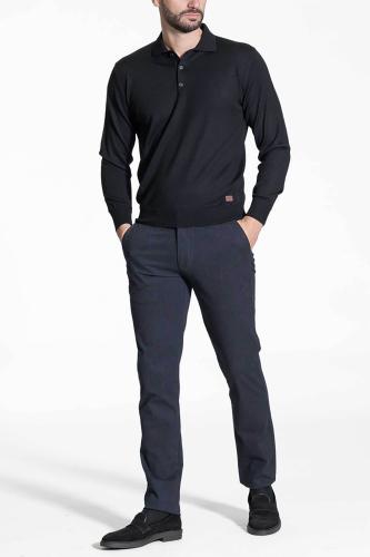Dur ανδρικό chino παντελόνι με διακριτικό jacquard pattern Casual Fit - 40210315 Μπλε Σκούρο